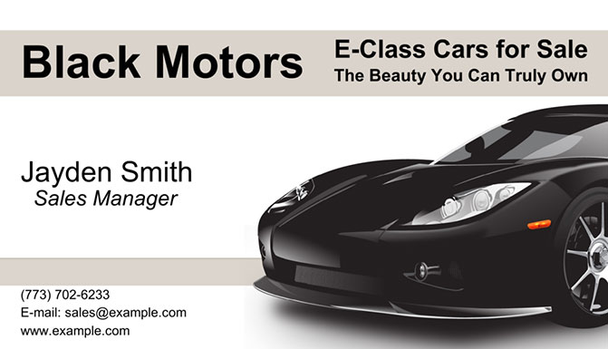 Car business card with image