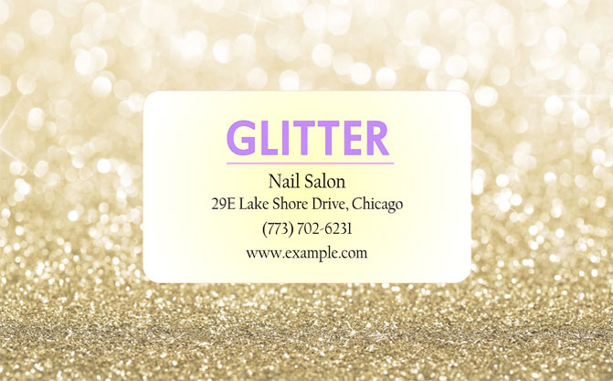 Card design with the glittering background