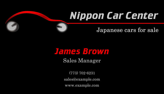 Car dealer business card with logo