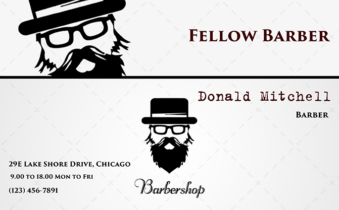 barber salon card template