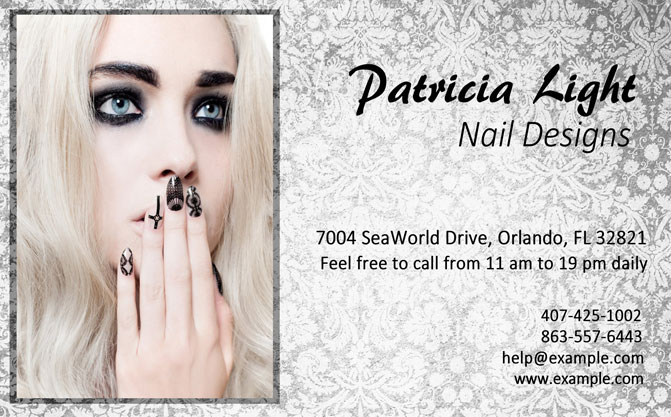 Photographic nail salon business card