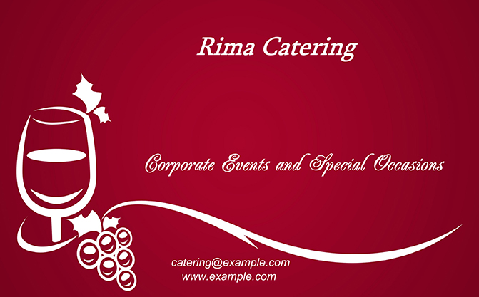 catering business card template